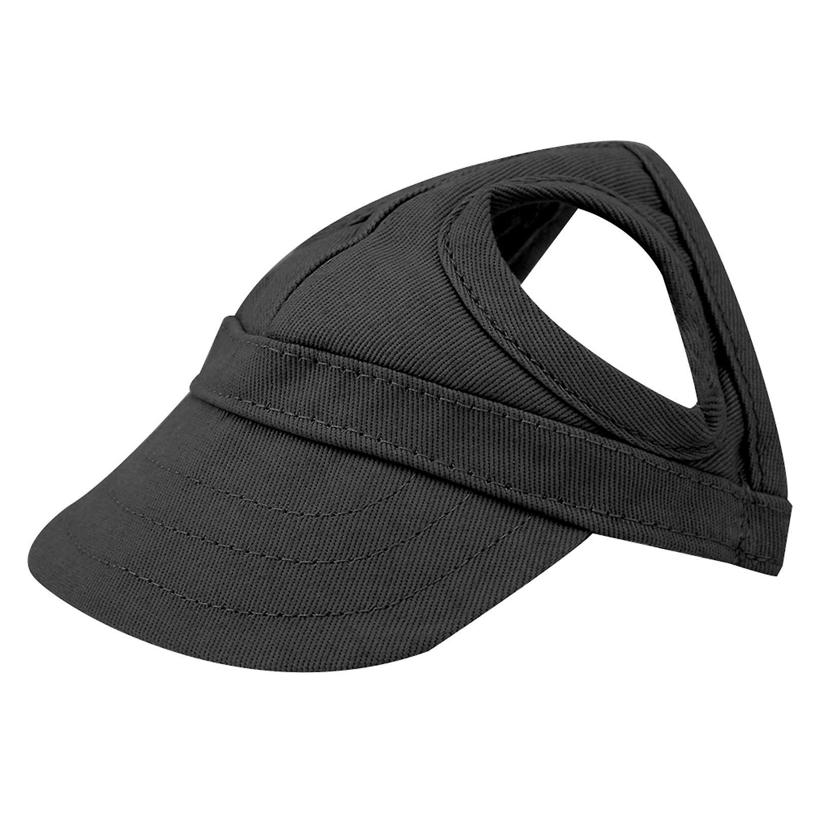 Pet Dog Cat Baseball Outdoor Cap Sunbonnet Adjustable Stripe Summer Travel Sport Hat (Black M)