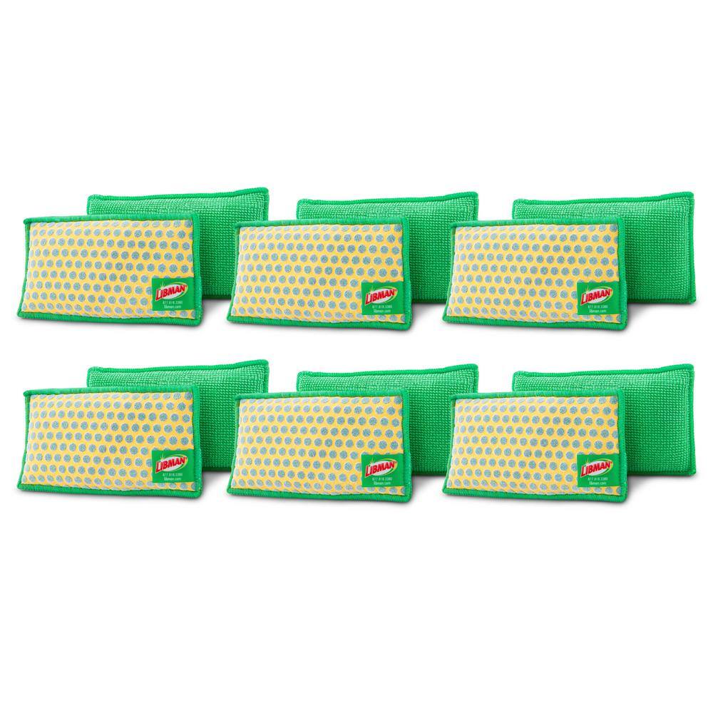 Libman Power Scrub Dots Kitchen and Bath Sponge (12-Count) 1538