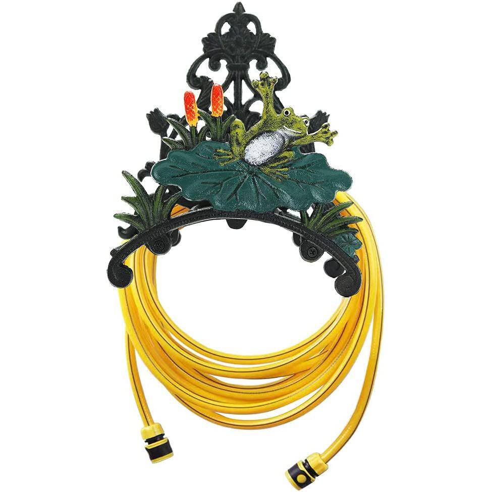 Cubilan Cast Iron Heavy Duty Garden Hose Holder - Decorative Hand-Painted Frog Wall Mounted Water Hose Hanger B07WBZD75W