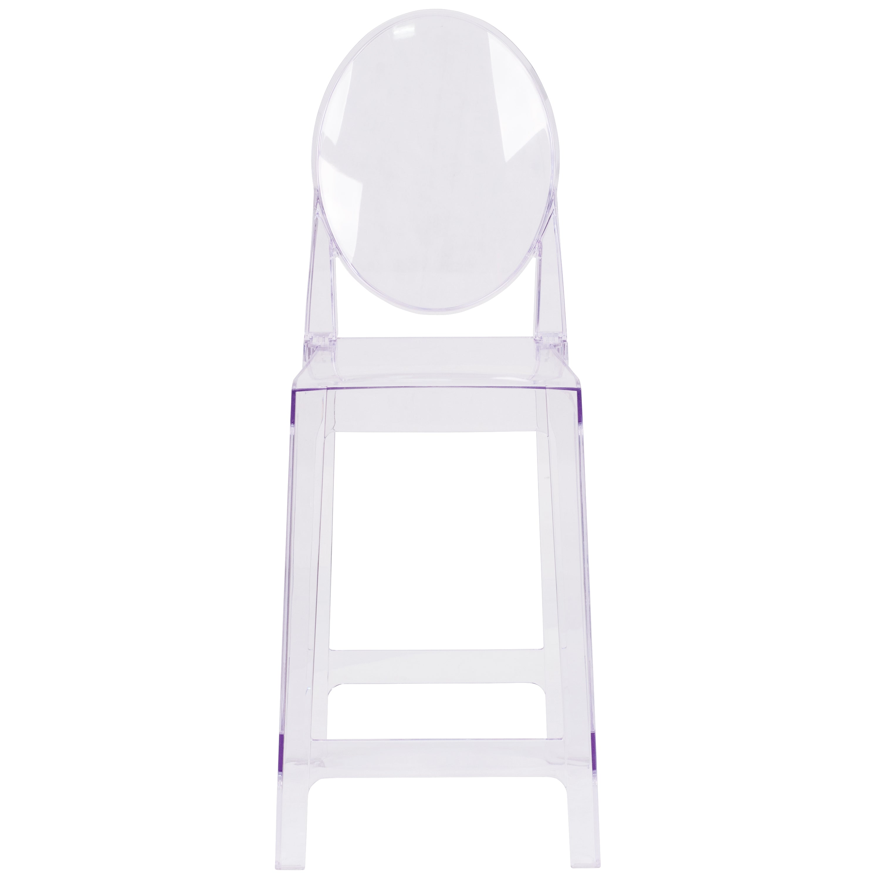 BizChair 4 Pack Ghost Counter Stool with Oval Back in Transparent Crystal