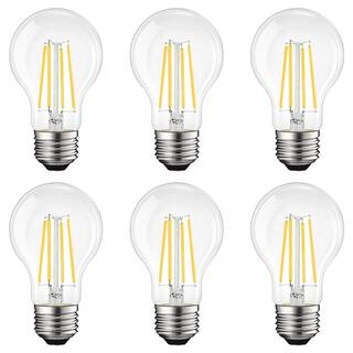 LUXRITE 100-Watt Equivalent A19 1600 Lumens LED Light Bulb 5000K Bright White Dimmable Edison 12-Watt Damp Rated UL E26 (6-Pack) LR21663-6PK