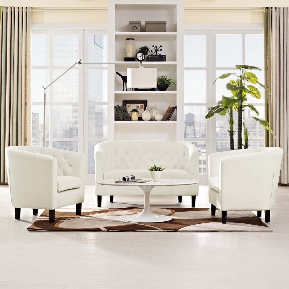 Prospect 3 Piece Velvet Loveseat and Armchair Set