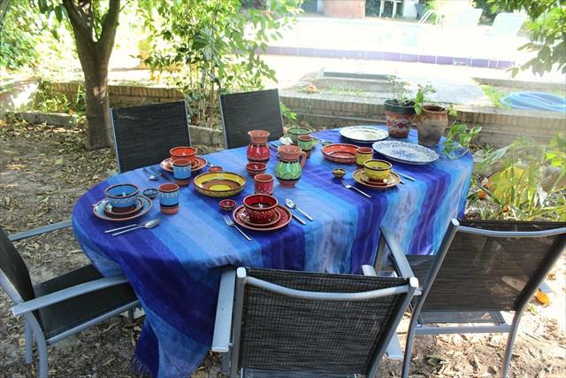 Terracotta Blue， Serving Dish - Hand Painted From Spain