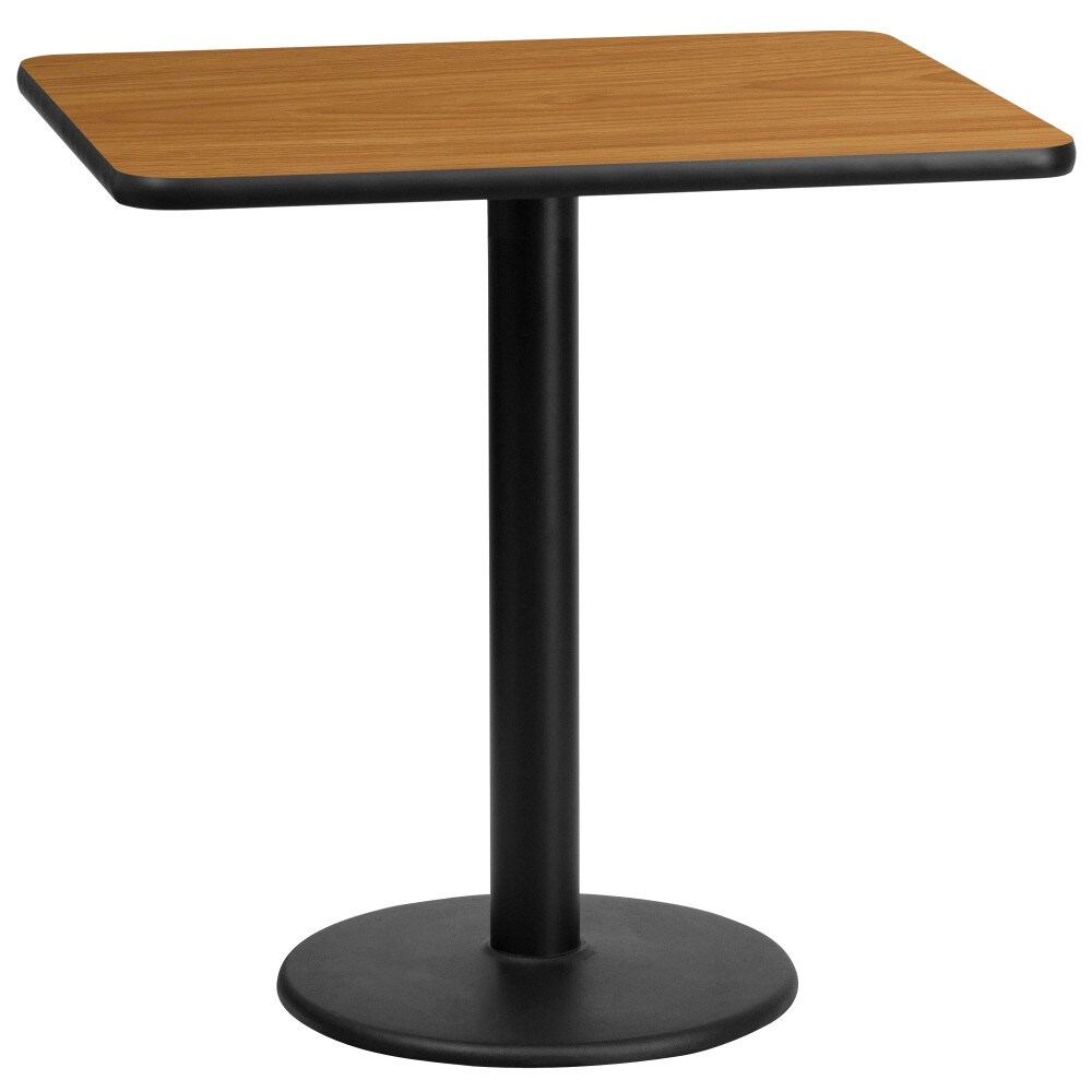 24'' x 30'' Rectangular Laminate Table Top with 18'' Round Table Height Base   24\