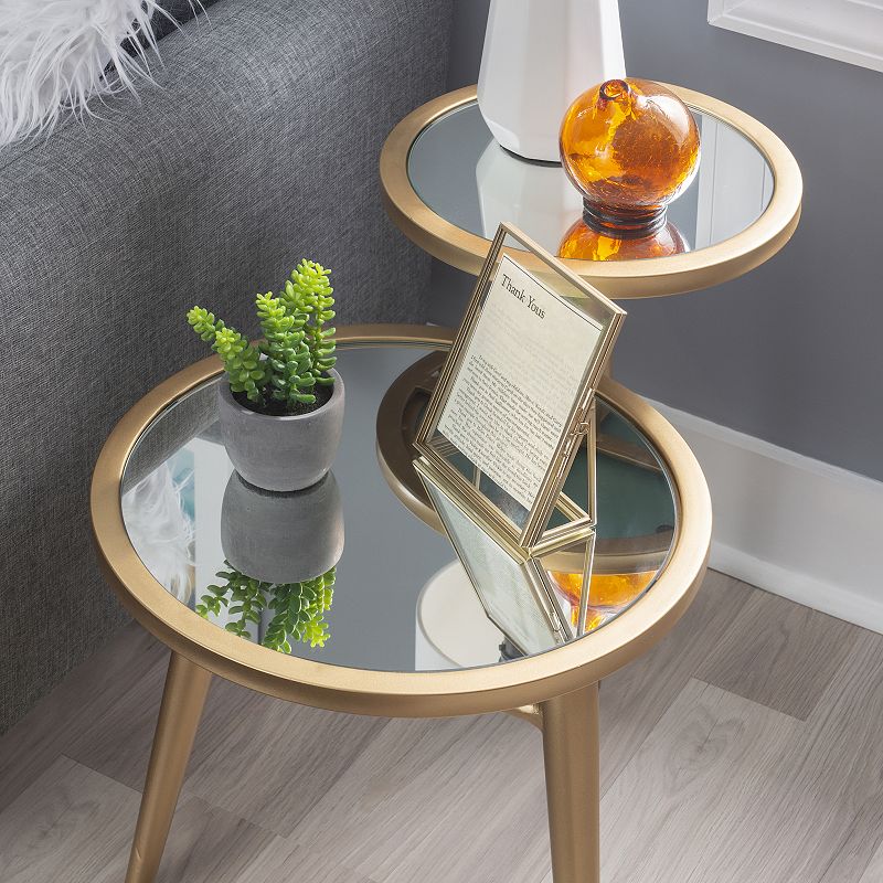 Linon Jolson 2-Tier Mirror End Table