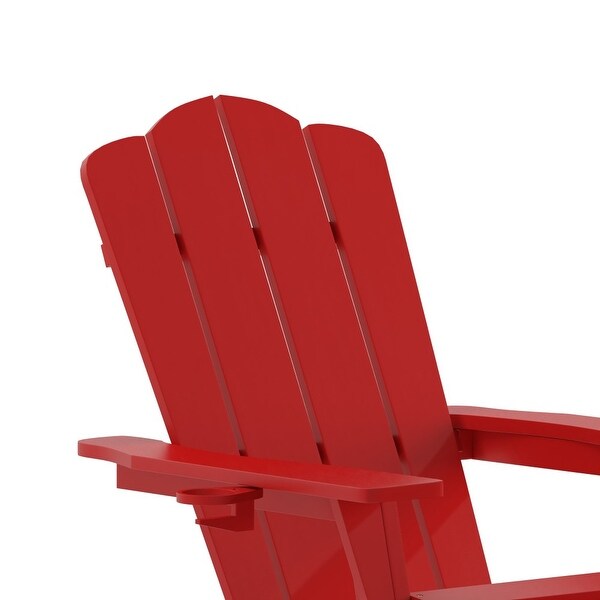 Commercial AllWeather Adirondack Chair with Pullout Ottoman and Cupholder