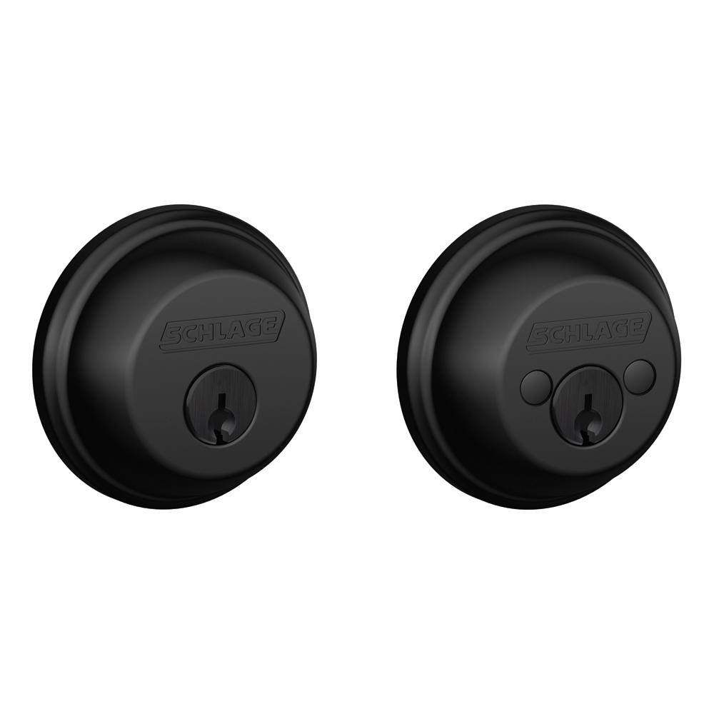 Schlage B62 Series Matte Black Double Cylinder Deadbolt Certified Highest for Security and Durability B62 N 622