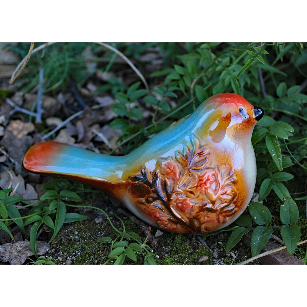 Set of 2 Ceramic Multi Colored Bird   3\