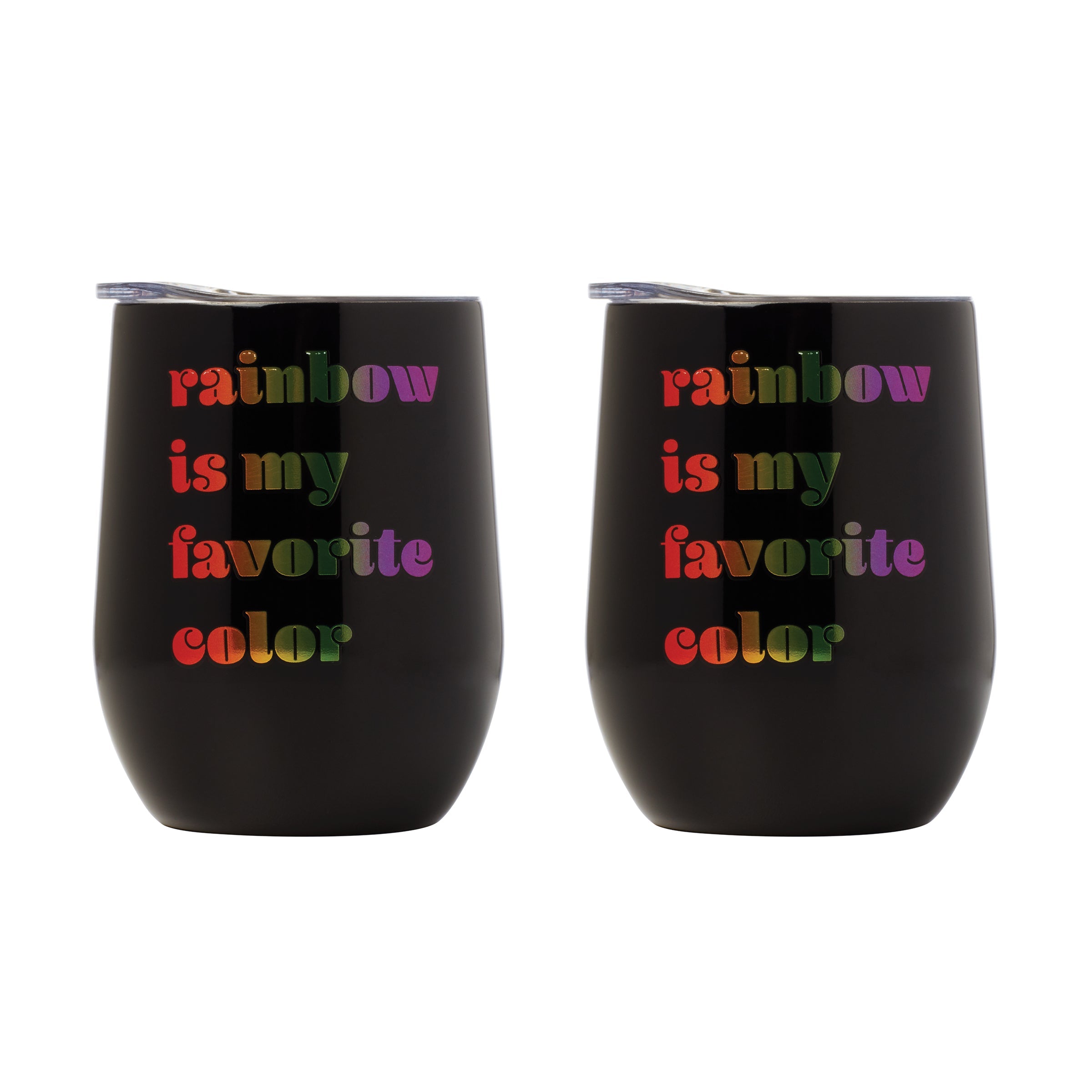 12 Oz My Favorite Rainbow Wine Tumblers, Set Of 2