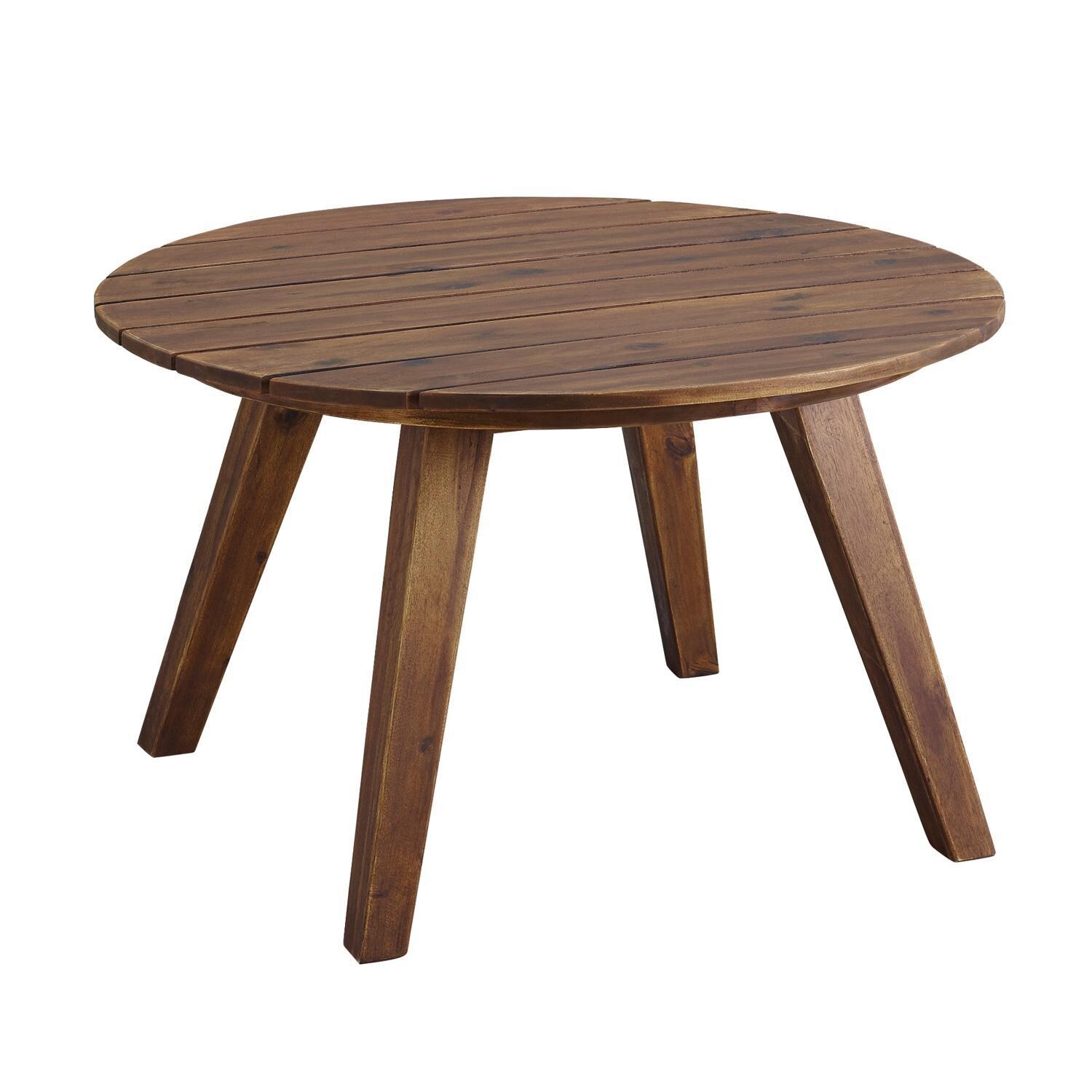 Ultimate Patio 30 Inch Round Acacia Patio Coffee Table