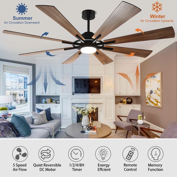 Remote Ceiling fan with Lights Large 8 Wooden Blades Shopping - The Best Deals on Ceiling Fans | 41709070