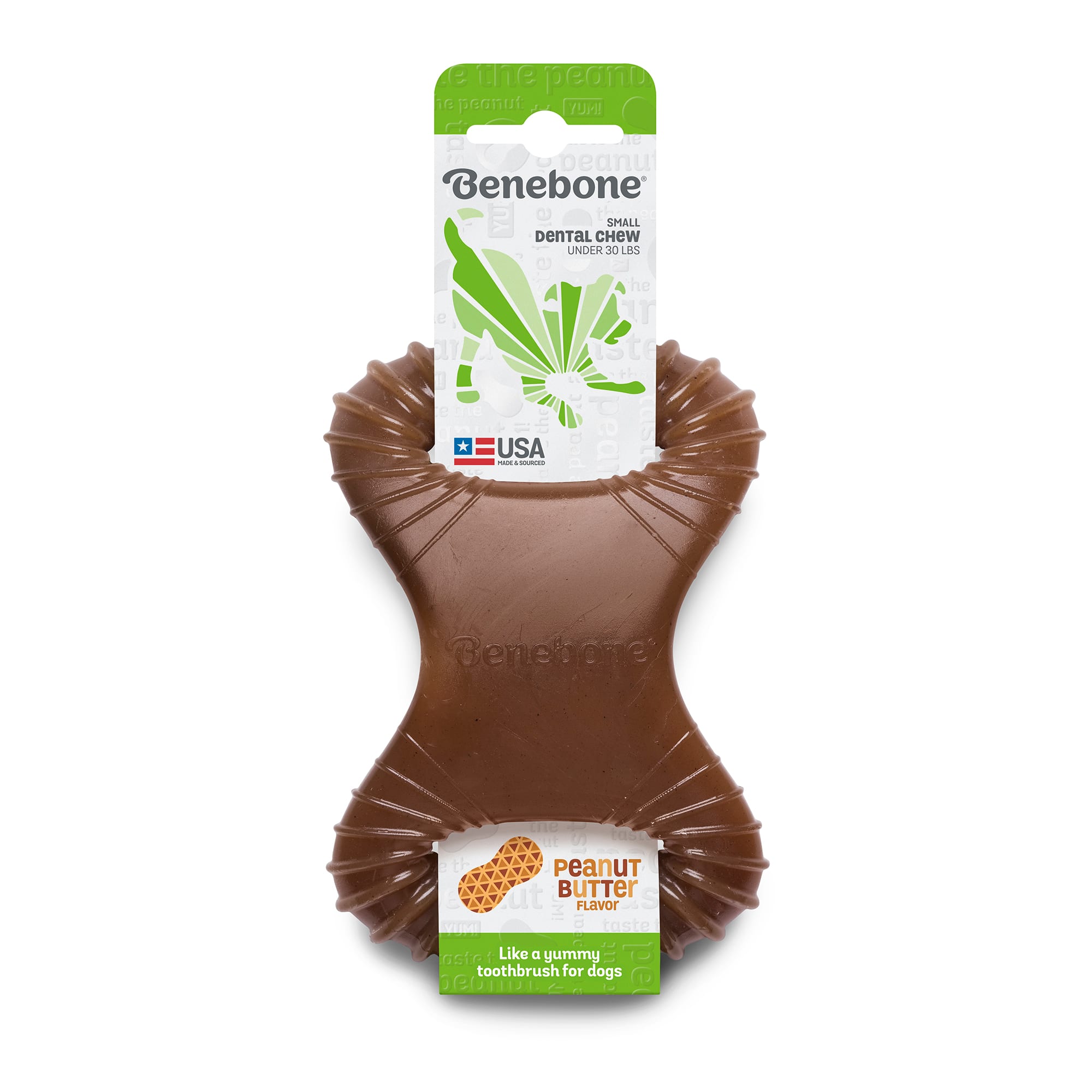 Benebone Peanut Dental Dog Chew Toy， Small