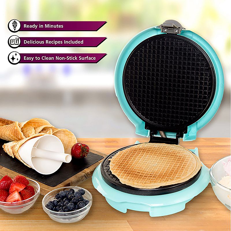 Brentwood 7 Inch 750 Watt Waffle Cone Maker in Blue