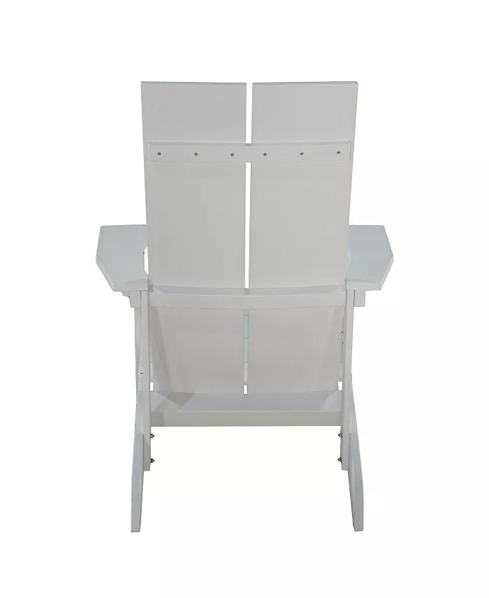 Simplie Fun Outdoor Plastic Wood Adirondack Chair Patio Chair for Deck Backyards Lawns Poolside and Beaches Weather Resistant and Waterproof White