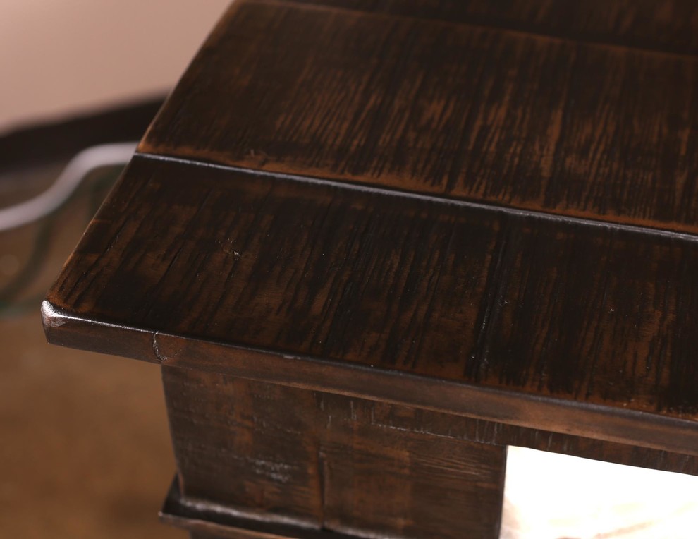 Onyx Solid Wood 82 quotSideboard/TV Stand   Rustic   Entertainment Centers And Tv Stands   by Crafters and Weavers  Houzz