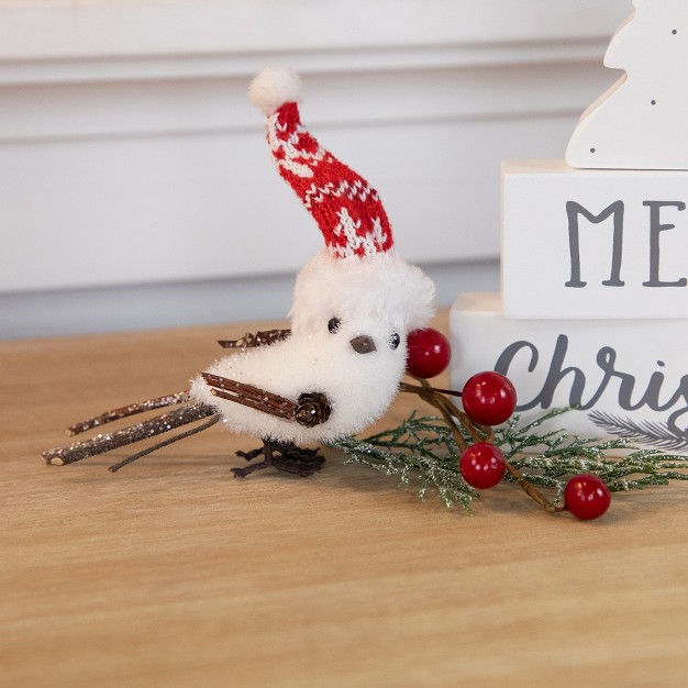 Winter Bird With Santa Hat Christmas Decoration