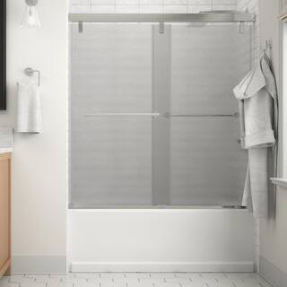 Delta Lyndall 60 x 59-14 in. Frameless Mod Soft-Close Sliding Bathtub Door in Chrome with 14 in. (6mm) Rain Glass SD3442327