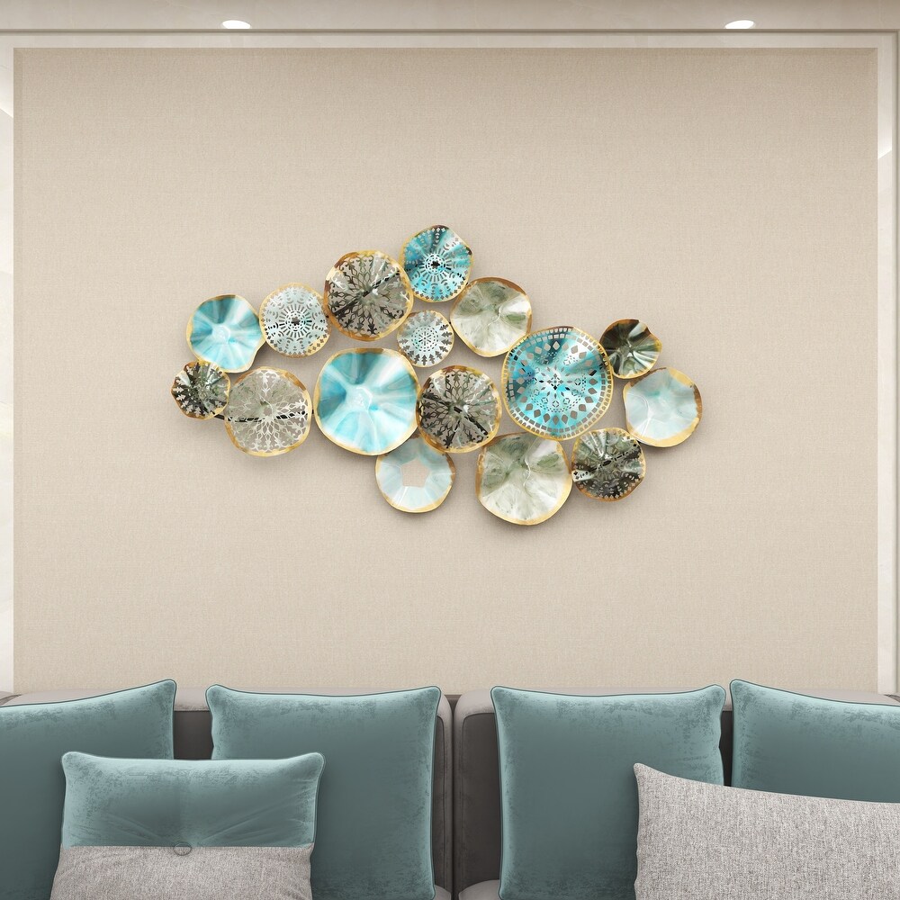 Multi Colored Metal 3D Overlapping Discs Plate Wall Decor