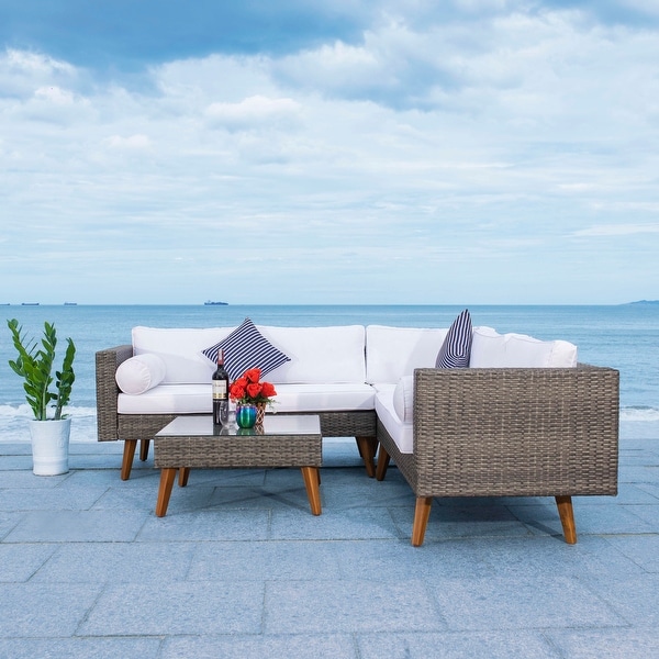 SAFAVIEH Outdoor Living Analon Outdoor Sectional Set