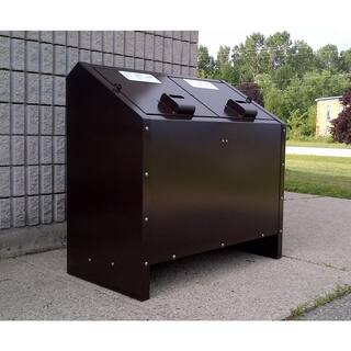 Paris 68 Gal. Metal Animal Proof Trash Can in Brown 461-314-0002