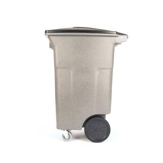 Toter 64 Gal. Graystone Trash Can with Wheels and Lid (2 Caster Wheels 2 Stationary Wheels) ACC64-01GST