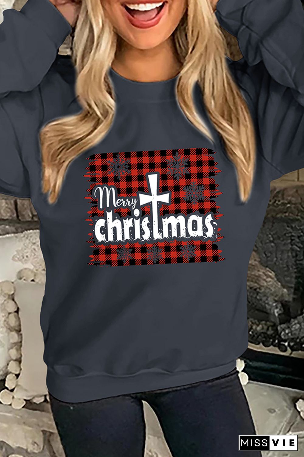 Christmas Cross Pullover Longsleeve Sweatshirt Wholesale