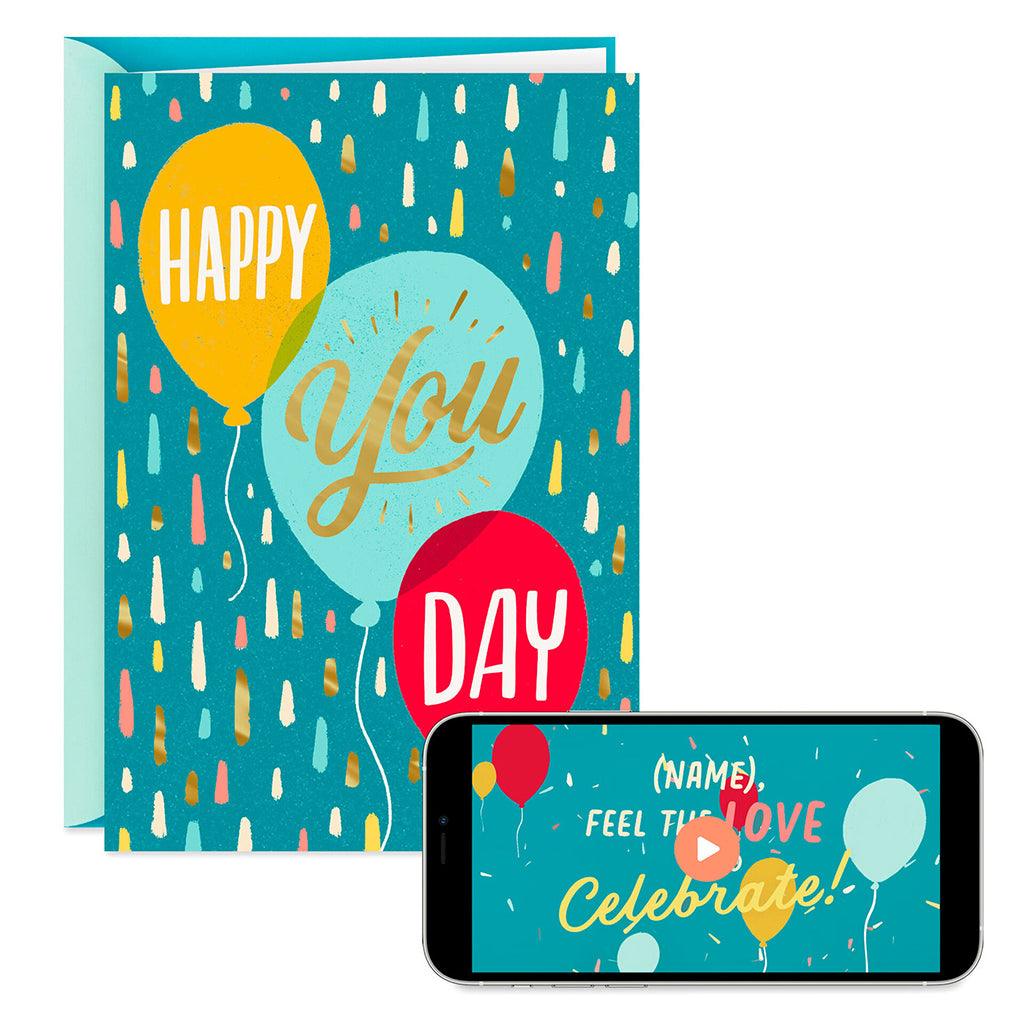 Hallmark  Happy You Day Balloons Video Greeting Birthday Card