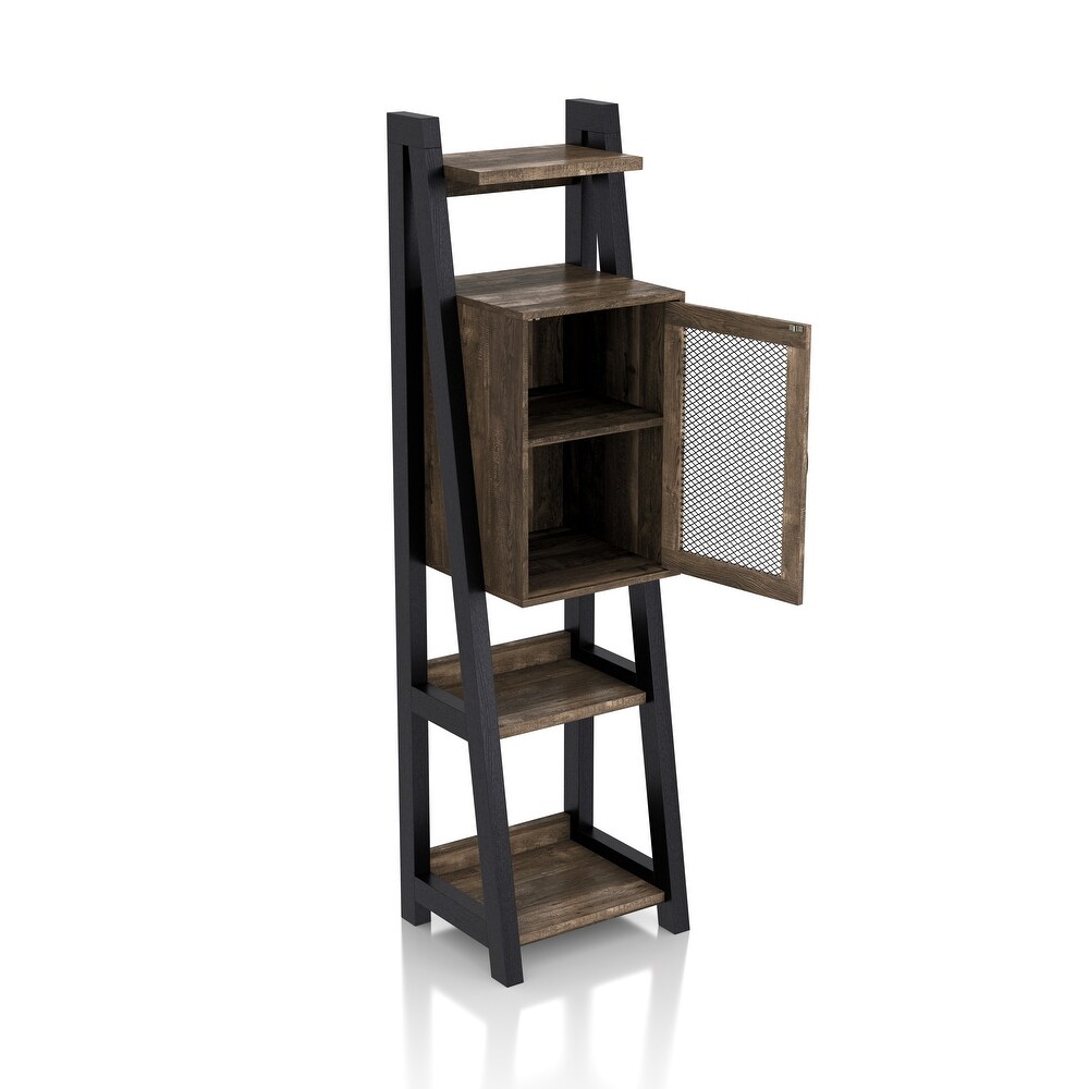 Carson Industrial Oak 70 inch Compact Bookcase with Cabinet