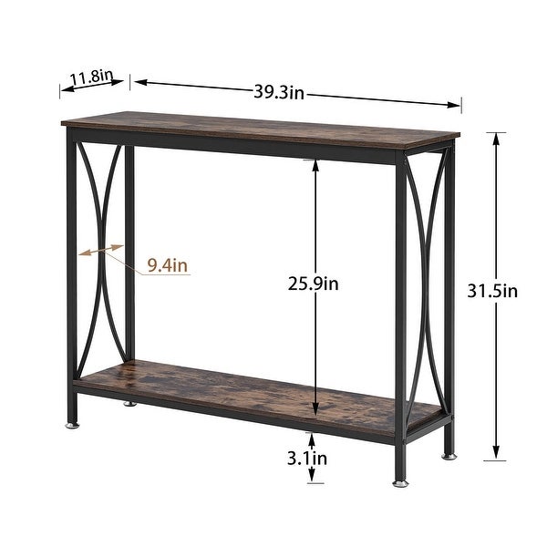 Narrow Console Table with Storage Entryway Table