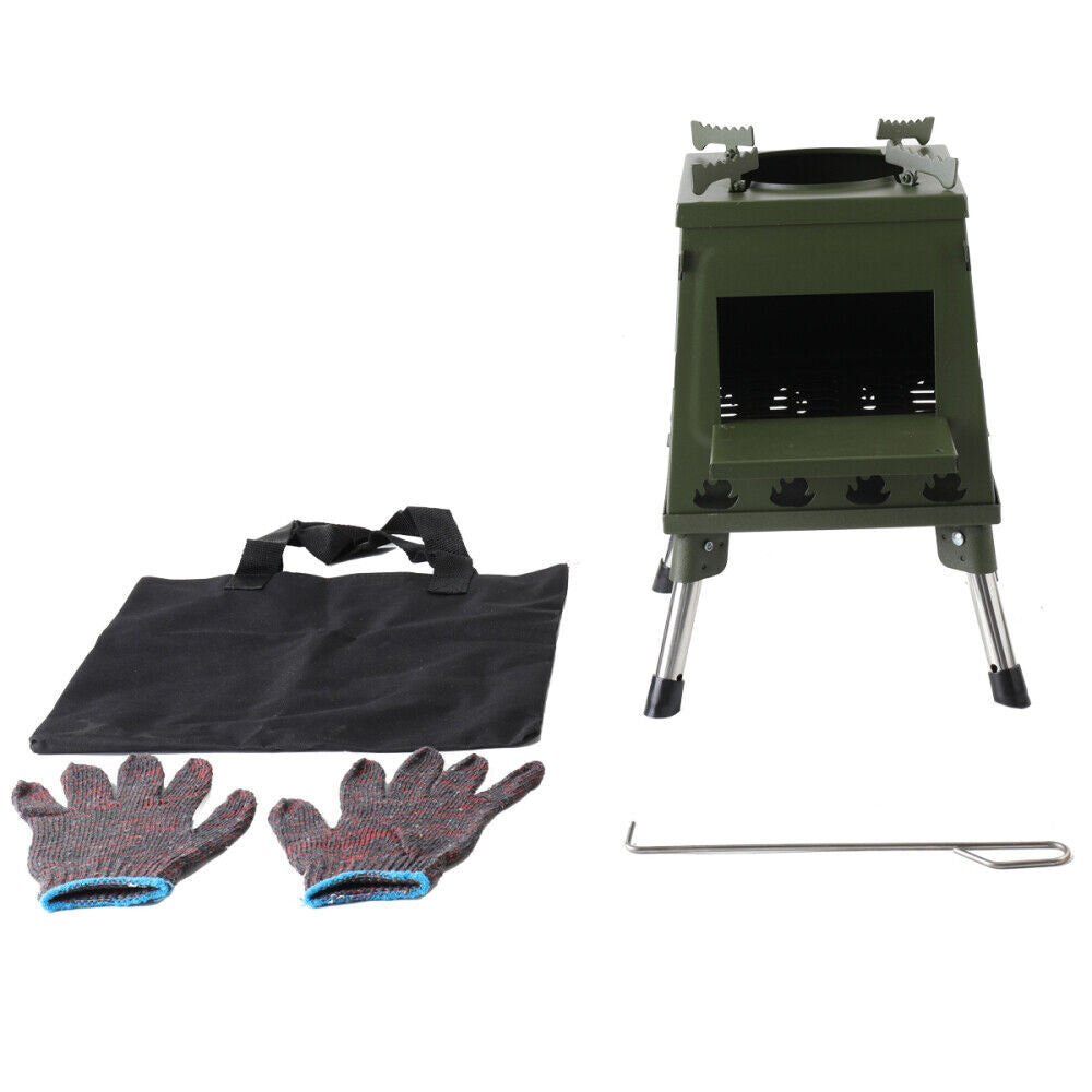 YILIKISS Wood Burning Stove Portable Cooker Camping Cooking Stove Hiking Outdoor Survival