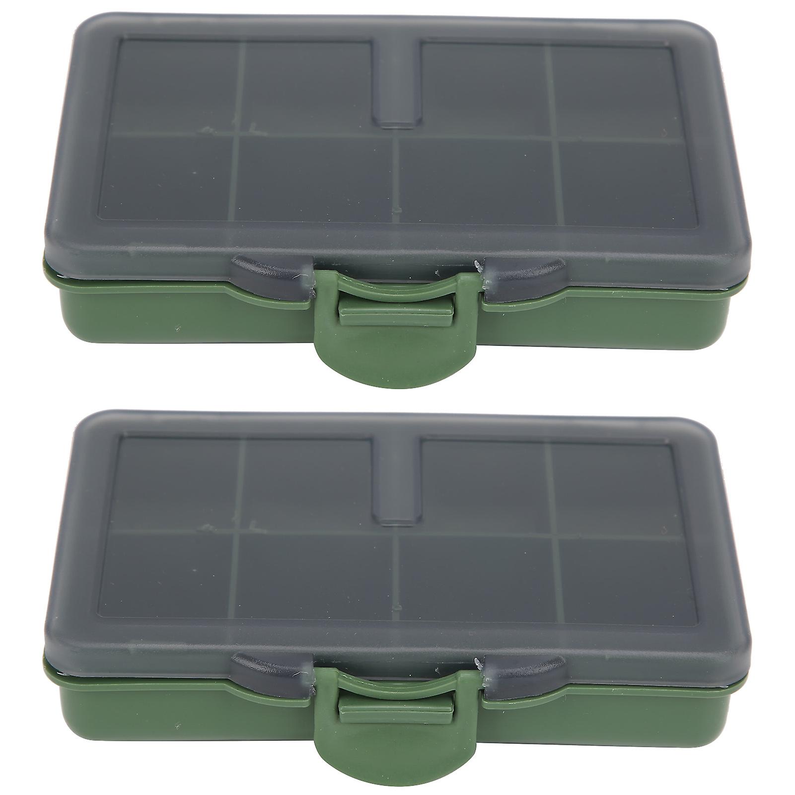 2pcs Fishing Hook Bait Gadget Box Mini Pp Storage Box Case For Fishing Tackle Accessories8 Compartments