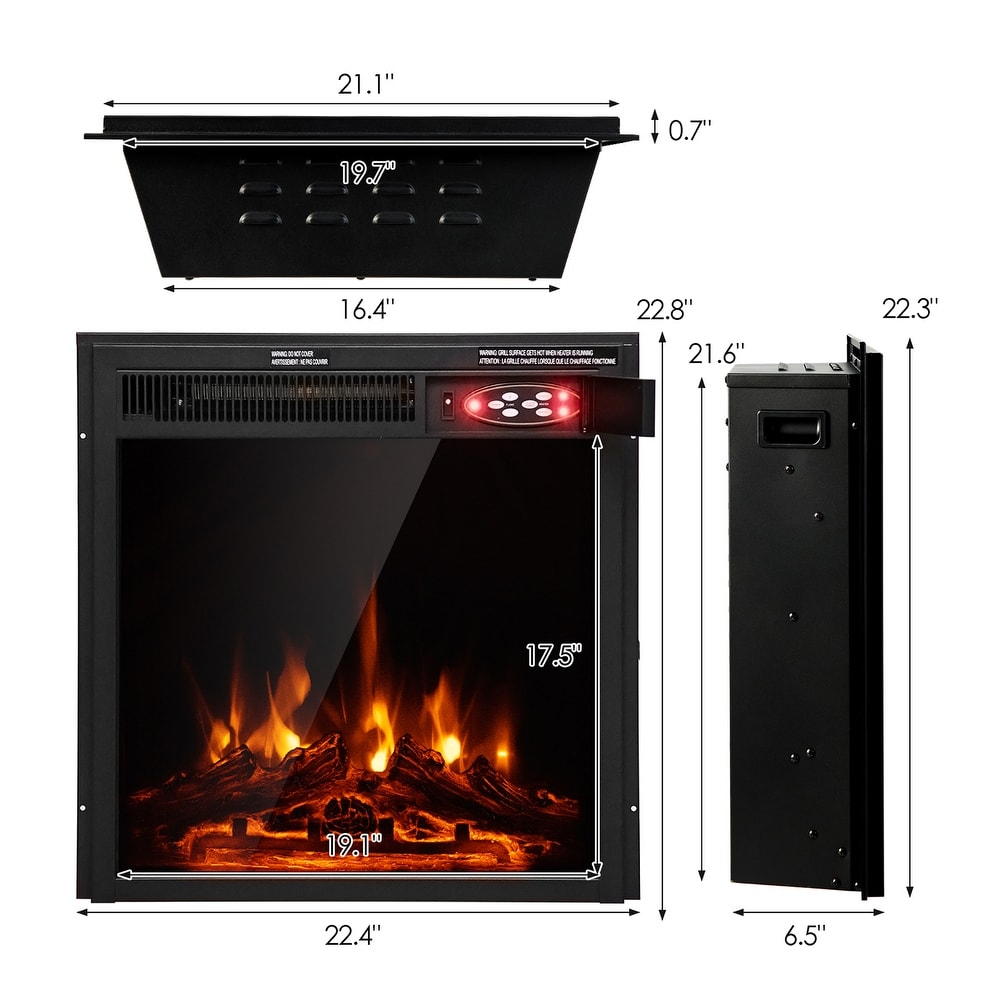 Electric Fireplace Insert 5100 BTU Recessed Fireplace Heater