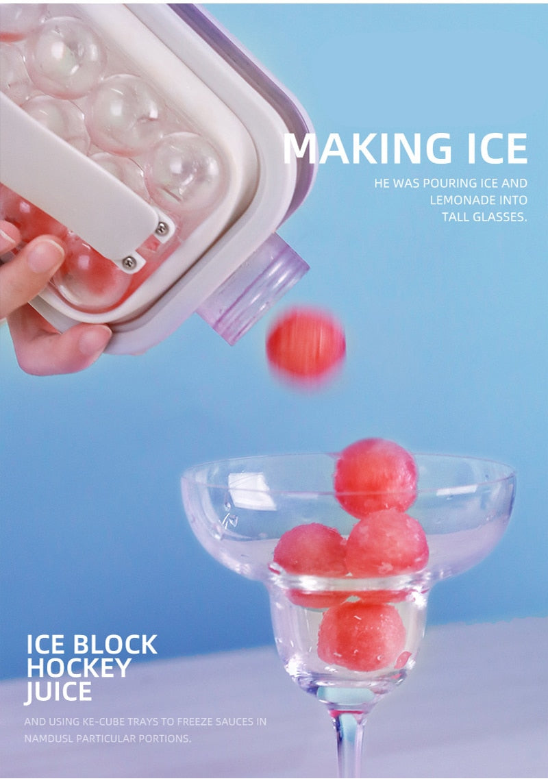 Ice Cube Trays LittleStar 2 in 1 Portable Ice Ball Maker Kettle With 17 Grids Flat Body Lid Cooling Ice Pop/Cube Molds For Hockey,Cocktail,Coffee,Whiskey,Champagne,Beer,Juice,Water