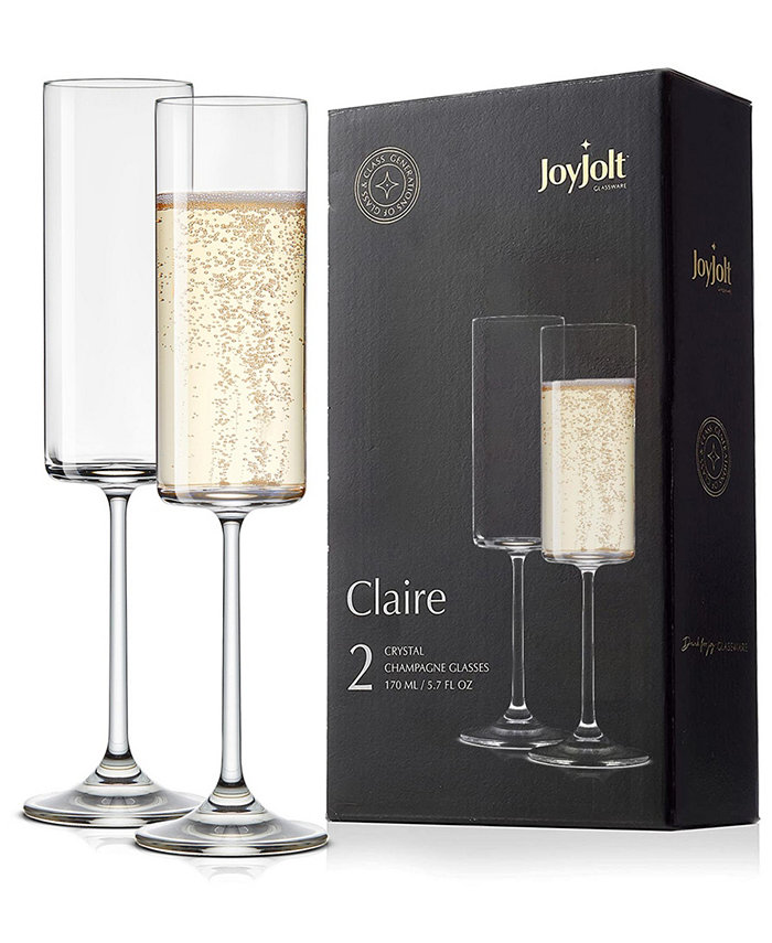 JoyJolt Claire Champagne Glasses Set of 2