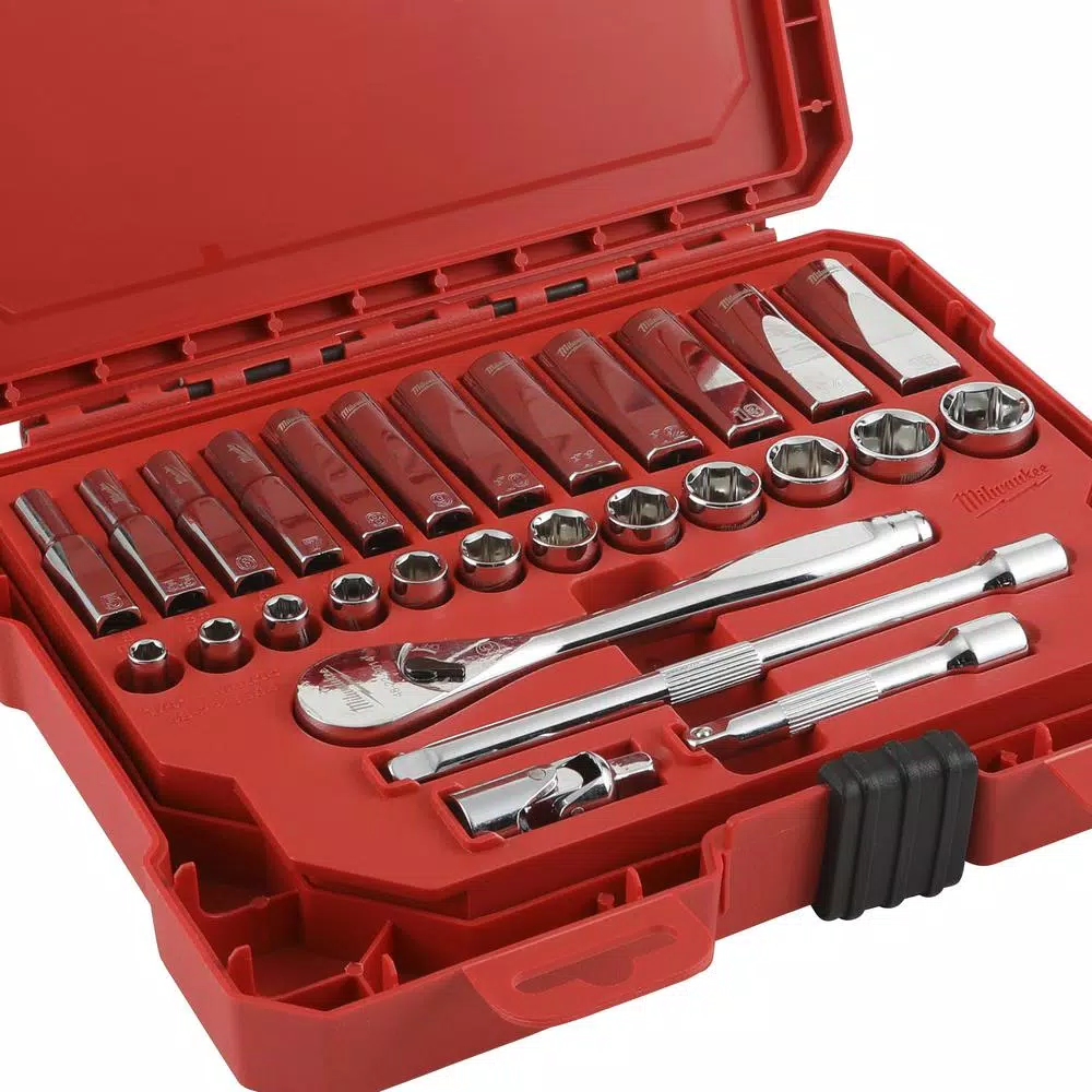 Milwaukee 1/4 in. and 3/8 in. Drive SAE Ratchet and Socket Mechanics Tool Set (54-Piece) and#8211; XDC Depot