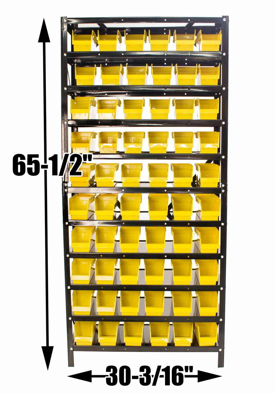 Erie Tools 60 Bin Parts Rack Storage Shop Garage Organizer