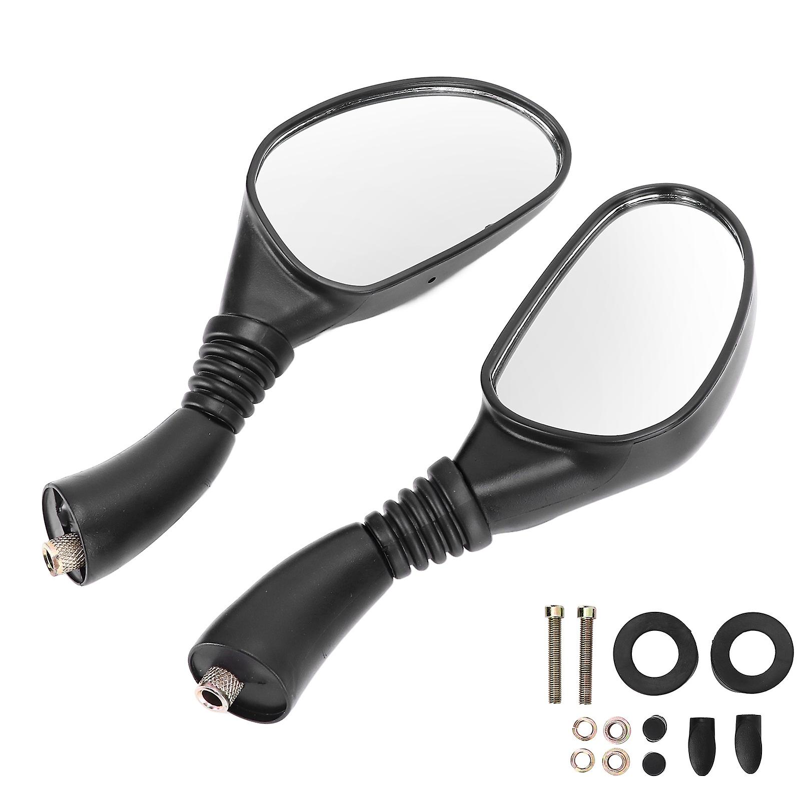 Pair Motorcycle Rear View Mirrors Reflectors Universal Replacement For Gy6 150cc Mopeds Scooters Atvs