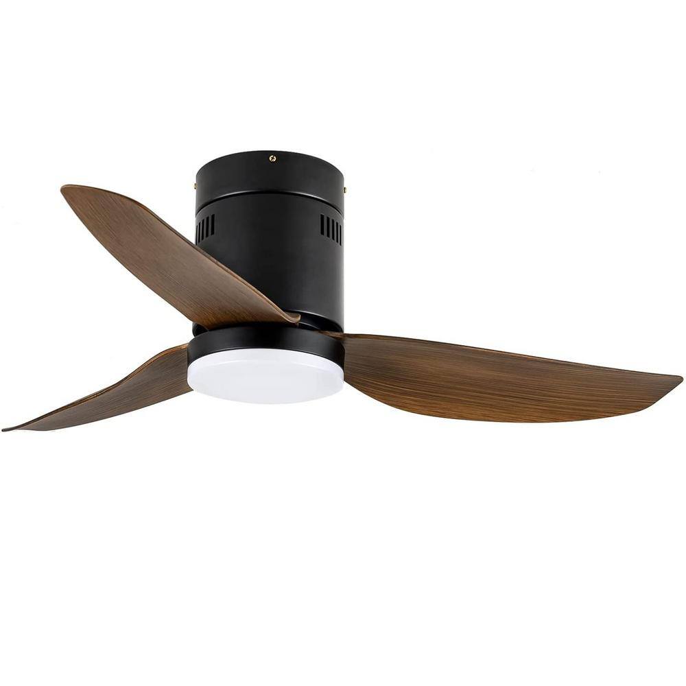 JESHUA 40 in. Brown Indoor Ceiling Fan with LED Light and Remote Control 6-Speed Modes 2 Rotating Modes HIFANXCEIL40BROWN