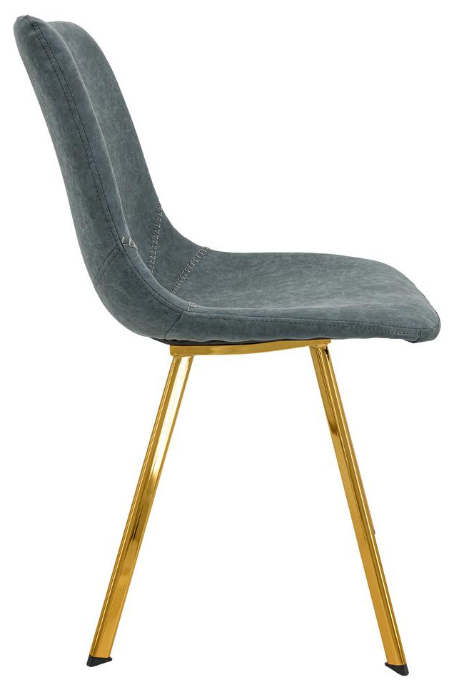 Leisuremod Markley Modern Leather Dining Chair With Gold Legs Mcg18Bu   Contemporary   Dining Chairs   by GwG Outlet  Houzz