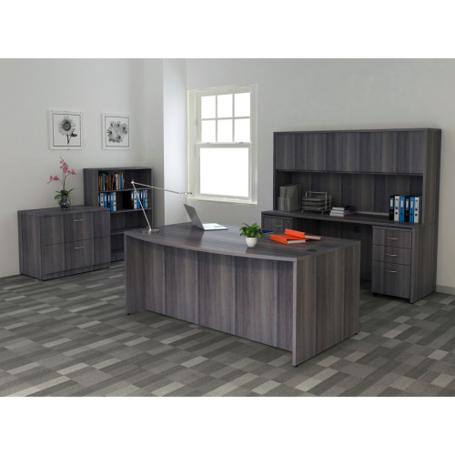 Lorell Weathered Charcoal Laminate Desk Shell (69546)