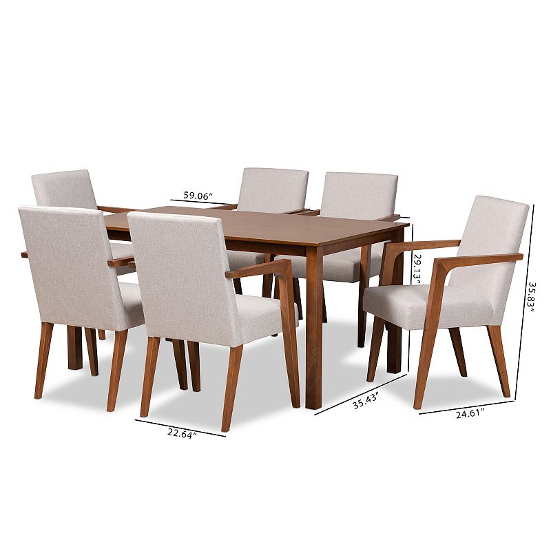 Baxton Studio Glenda Dining 7-piece Set