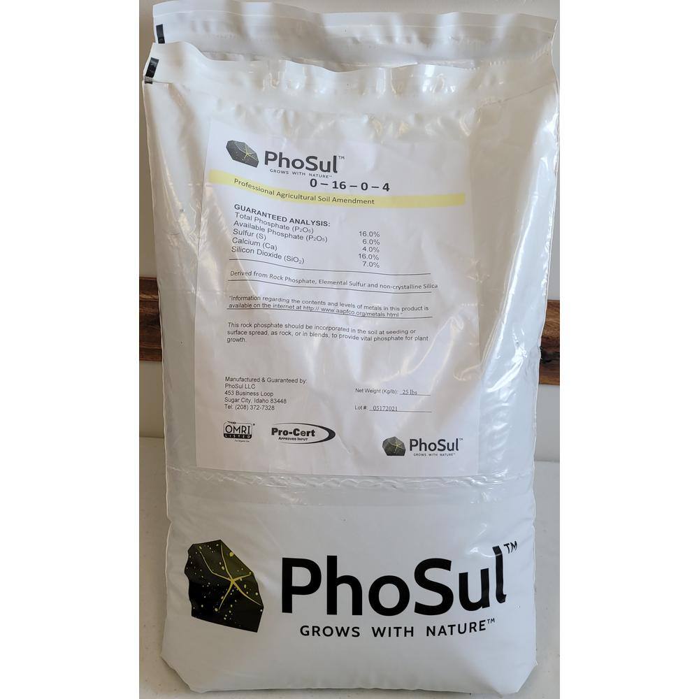 PHOSUL 25 lbs. Organic All Purpose Fertilizer OMRI Listed Dry Fertilizer (0-16-0-4) .NA