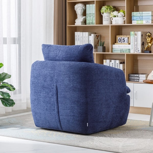 Modern Upholstered Living Room Swivel Club Chair with Pillow