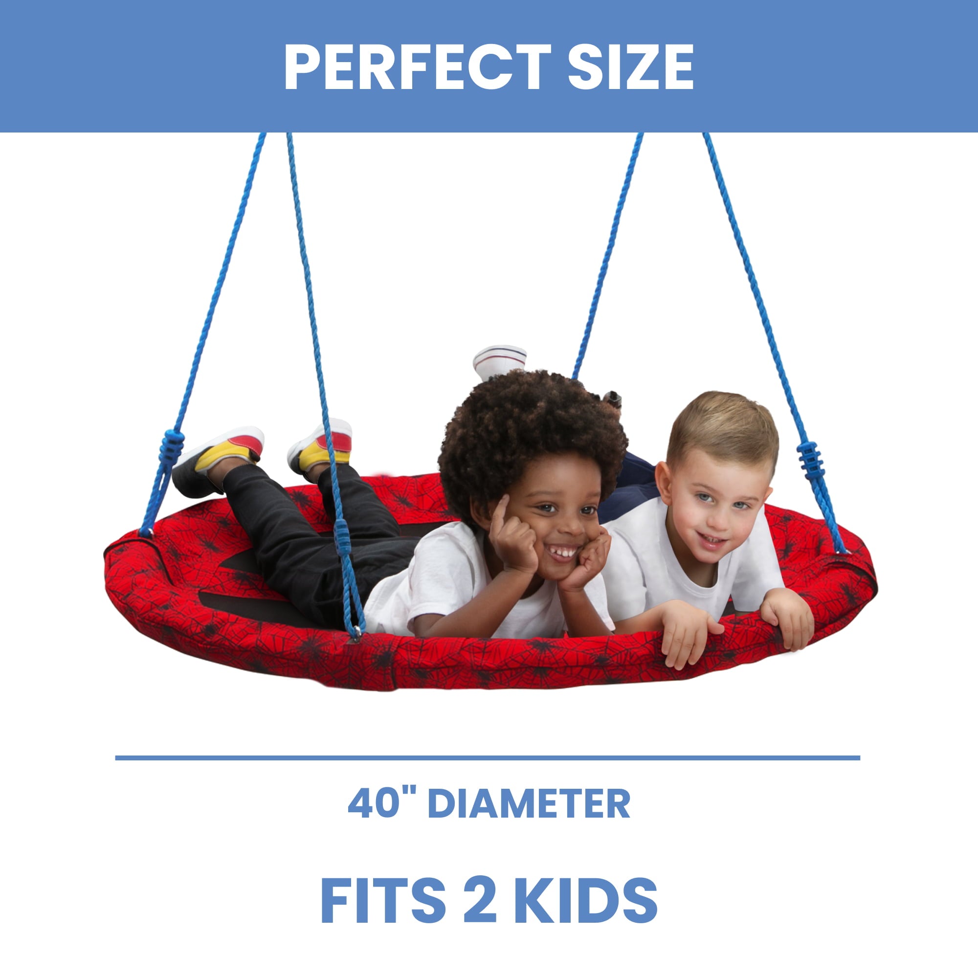 Marvel Spider-Man 40-inch Saucer Swing – Includes Hardware for Swing Set or Tree Attachment