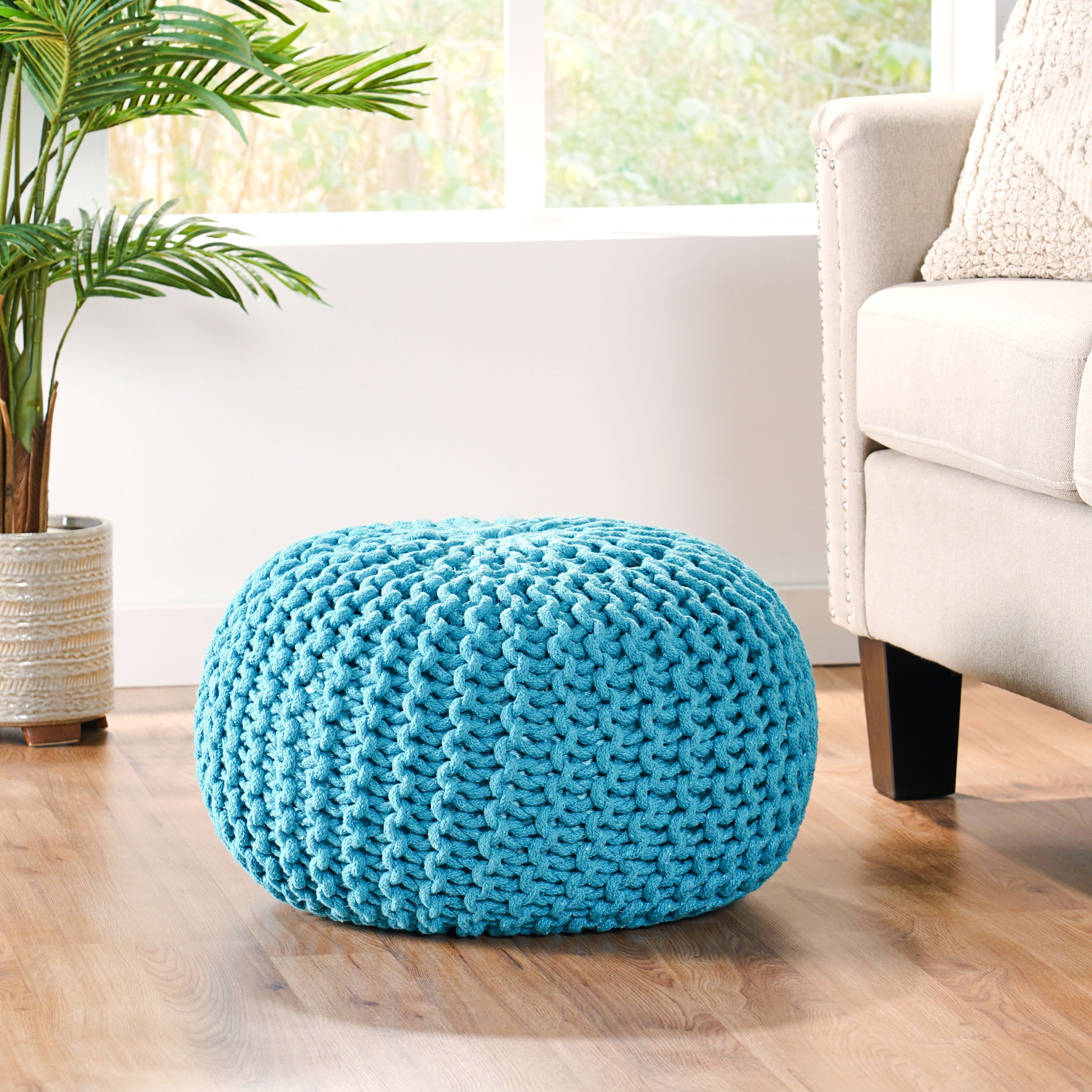 Poona Hand Knitted Artisan Pouf