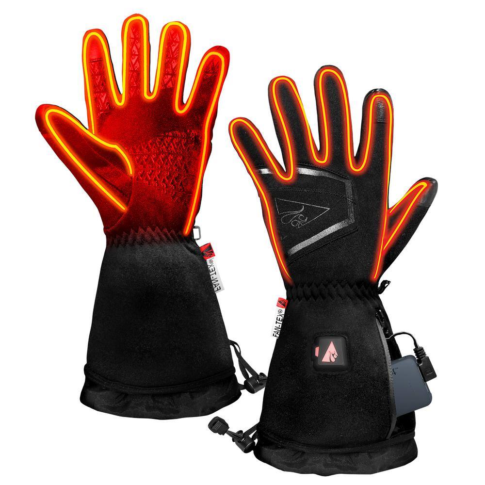 ACTIONHEAT Men's 5-Volt Large Black Battery Heated Featherweight Gloves AH-FWGV-5V-M-L