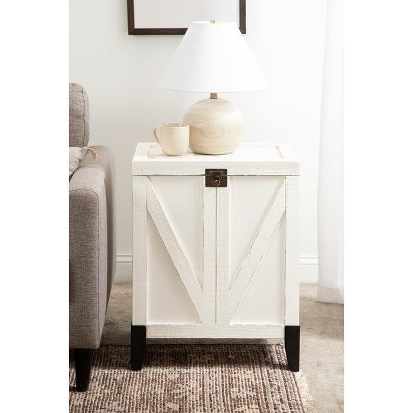 Kate and Laurel Cates Wood Side Table with Trunk Storage - 21x27x15