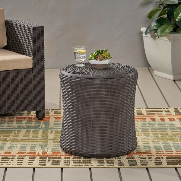 Patio Side Table with Weatherresistant Properties and a Unique Plastic Blend Material