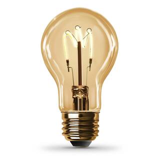 Feit Electric 40-Watt Equivalent A19 Dimmable H Shape Filament Amber Glass E26 Vintage Edison LED Light Bulb Warm White AT19HLEDHDRP