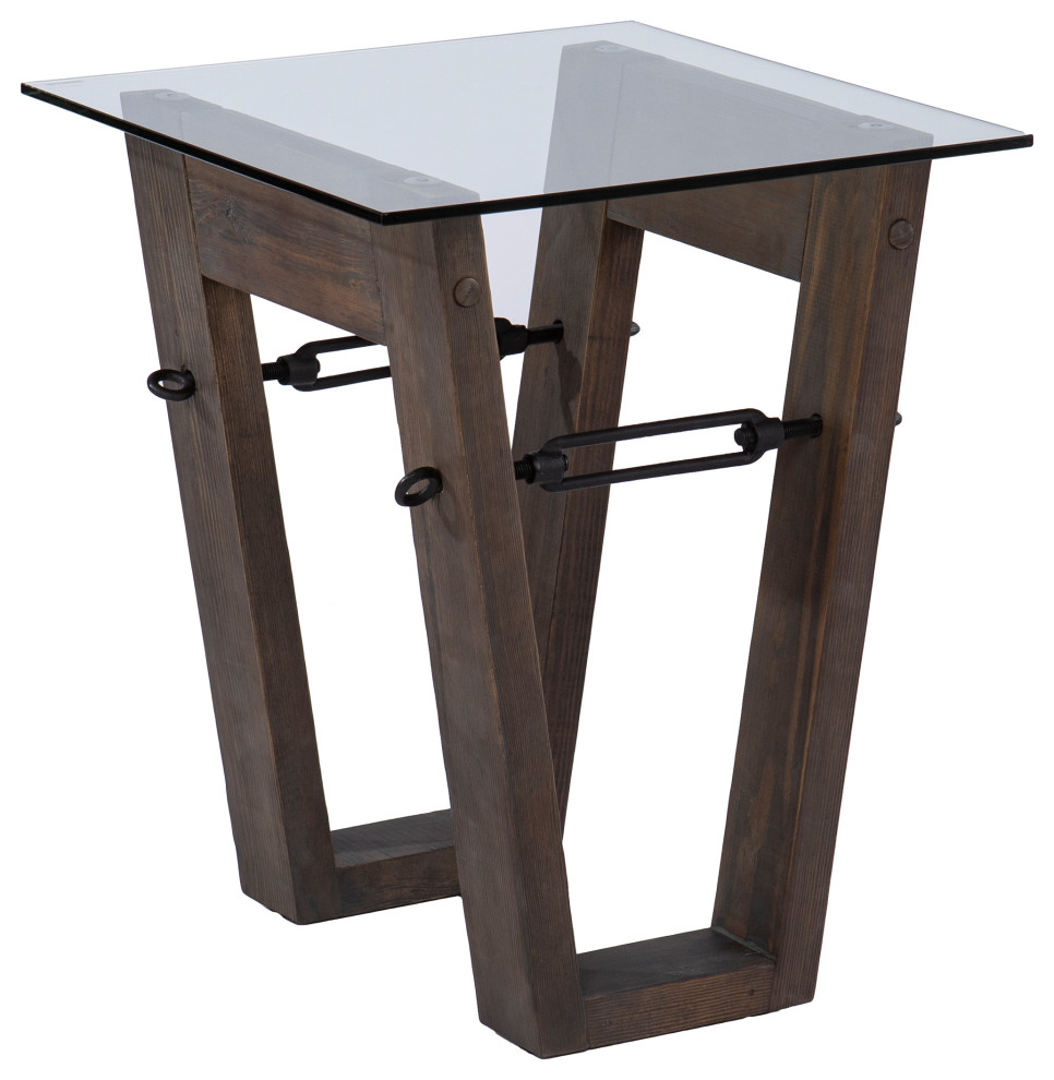 Kian Reclaimed Wood End Table   Industrial   Side Tables And End Tables   by SEI  Houzz